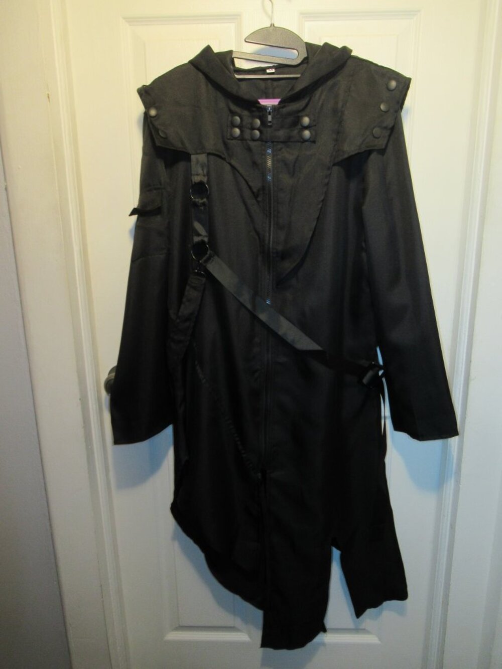New Gothic Apocalyptic Long Hooded Trench Coat Black Jacket Cosplay Steampunk